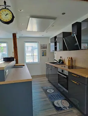 Küche/Küchenzeile in der Unterkunft Tolles schönes Ferienhaus mit großer Grillterrasse für 12 Personen im Harz