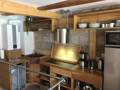 Küche/Küchenzeile in der Unterkunft Ferienhaus Schloßblick
