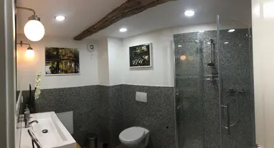 Ein Badezimmer in der Unterkunft Ferienhaus Schloßblick