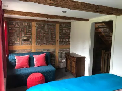 Ein Bett oder Betten in einem Zimmer der Unterkunft Ferienhaus Schloßblick