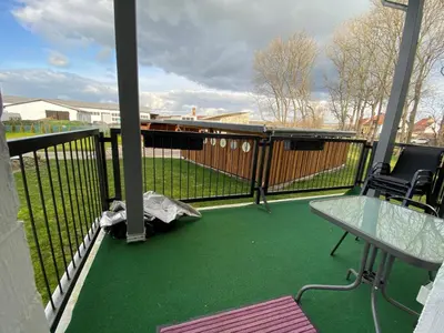 Ein Balkon oder eine Terrasse in der Unterkunft Alte Molkerei FeWo 1