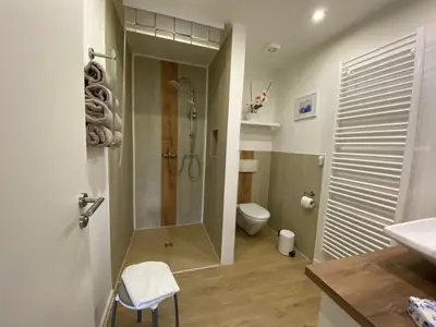 Ein Badezimmer in der Unterkunft Alte Molkerei FeWo 1