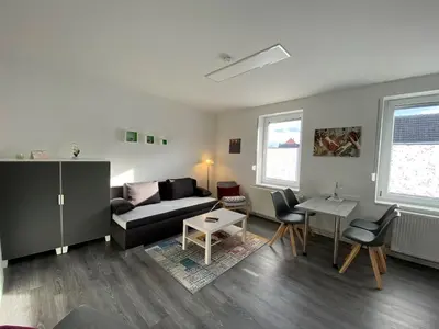 Ein Sitzbereich in der Unterkunft Alte Molkerei FeWo 2