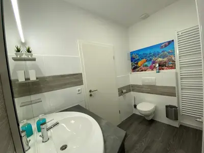 Ein Badezimmer in der Unterkunft Alte Molkerei FeWo 2