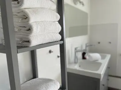 Ein Badezimmer in der Unterkunft Ferienwohnung Hohensee 1.OG