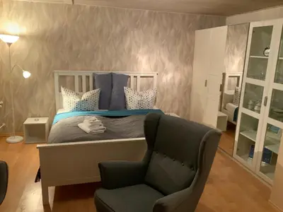 Ein Bett oder Betten in einem Zimmer der Unterkunft Ferienwohnung Silstedt