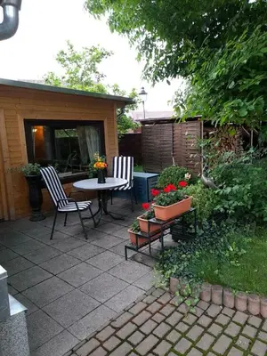Ein Garten an der Unterkunft Ferienwohnung Silstedt