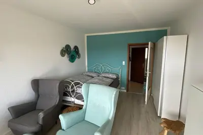 Ein Sitzbereich in der Unterkunft Apartment Harzblick -NEU MODERNISIERT-