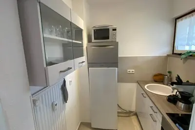 Küche/Küchenzeile in der Unterkunft Apartment Harzblick -NEU MODERNISIERT-