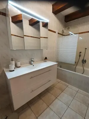 Ein Badezimmer in der Unterkunft Domizil an der Huysburg
