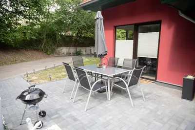Ein Patio oder anderer Außenbereich in der Unterkunft Harznester - Dein Nest am See