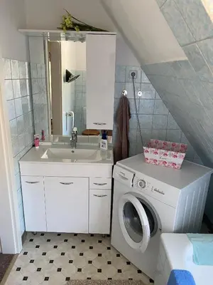 Ein Badezimmer in der Unterkunft Ferienwohnung Meilerplatz – Familienfreundliche Ferienwohnung für max. 4 Personen in Bad Lauterberg am Harz