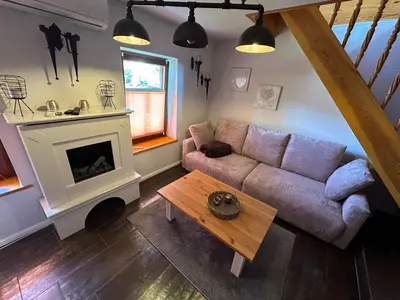 Ein Sitzbereich in der Unterkunft Ferienhaus Nicole