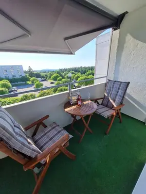 Ein Balkon oder eine Terrasse in der Unterkunft Ferienwohnung Annett & Matthias Hahnenklee