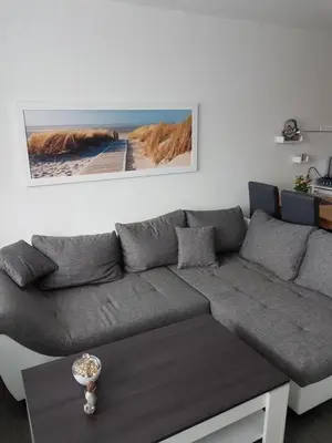 Ein Sitzbereich in der Unterkunft Ferienwohnung Annett & Matthias Hahnenklee