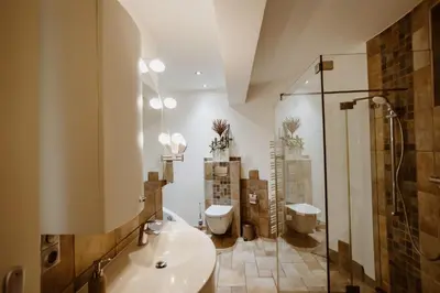 Ein Badezimmer in der Unterkunft Ferienwohnung Wasserturm Thale