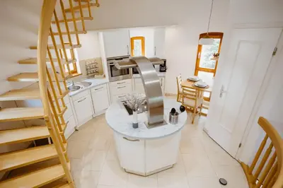 Küche/Küchenzeile in der Unterkunft Ferienwohnung Wasserturm Thale