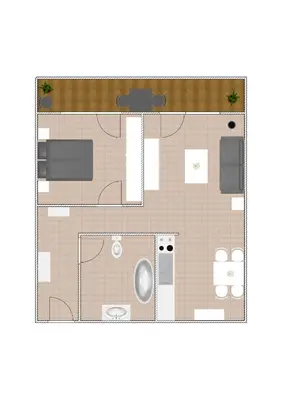 Grundriss der Unterkunft Waldoase II inkl Sauna-und Schwimmbadnutzung