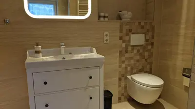 Ein Badezimmer in der Unterkunft WeisseVilla Friedrichsbrunn Fewo SOLIDE
