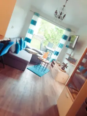 Ein Sitzbereich in der Unterkunft Ferienhaus Heider II