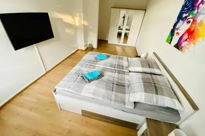 TV/Unterhaltungsangebot in der Unterkunft FeWo Seestadt mit Balkon #Netflix #Seenähe #Einkaufen von Harztraveler