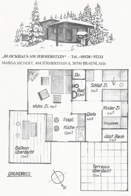 Grundriss der Unterkunft Blockhaus - Die Zwergenbaude -