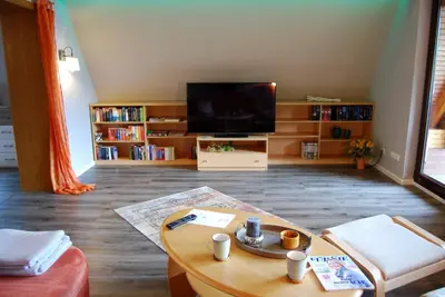 TV/Unterhaltungsangebot in der Unterkunft Haus Larrelt
