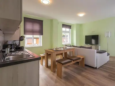 Küche/Küchenzeile in der Unterkunft Ferienwohnung Fachwerktraum, Wernigerode