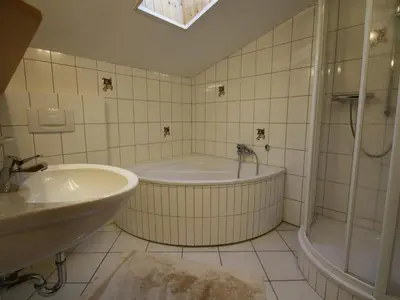 Ein Badezimmer in der Unterkunft Ferienwohnung im Haus Schiefertal, Wieda