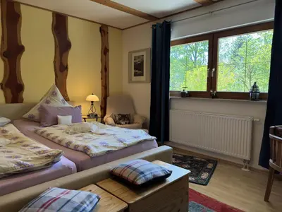 Ein Bett oder Betten in einem Zimmer der Unterkunft Ferienwohnung, Clausthal-Zellerfeld