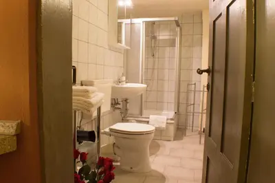 Ein Badezimmer in der Unterkunft Ferienwohnung Im Damm - private Terrasse