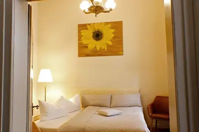 Ein Bett oder Betten in einem Zimmer der Unterkunft Ferienwohnung Im Damm - private Terrasse