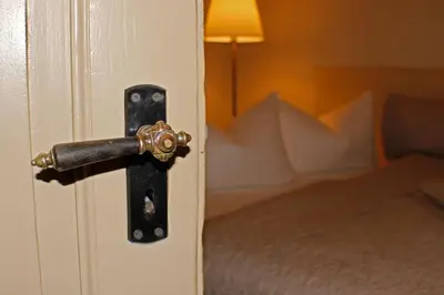 Ein Bett oder Betten in einem Zimmer der Unterkunft Ferienwohnung Im Damm - private Terrasse