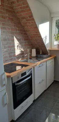 Küche/Küchenzeile in der Unterkunft Ferienwohnung Harzer Wolf in Goslar/Sudmerberg