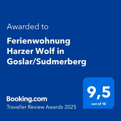 Ein Zertifikat, Auszeichnung, Logo oder anderes Dokument, das in der Unterkunft Ferienwohnung Harzer Wolf in Goslar/Sudmerberg ausgestellt ist