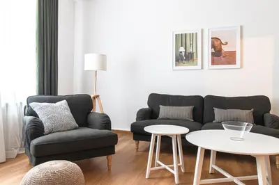 Ein Sitzbereich in der Unterkunft Ferienwohnung Steinbrücke Quedlinburg