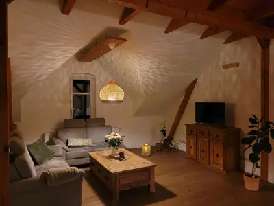 TV/Unterhaltungsangebot in der Unterkunft Ferienwohnung Bahnsteig 1