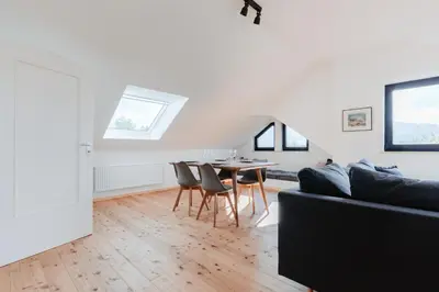 Ein Sitzbereich in der Unterkunft Granetal.Quartier
