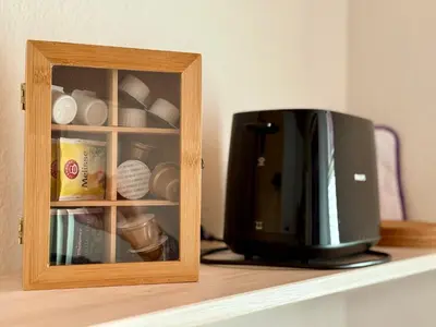 Kaffee-/Teezubehör in der Unterkunft Ferienwohnung am Quedlinburger Stadtbad