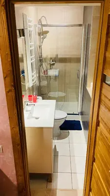 Ein Badezimmer in der Unterkunft Gemütliches Apartment mit Kamin und Wohnküche