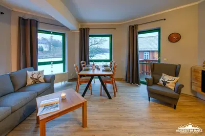 Ein Sitzbereich in der Unterkunft Auszeit-im-Harz Haus 5 Wohnung 32