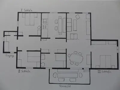 Grundriss der Unterkunft Ferienwohnung Jesse