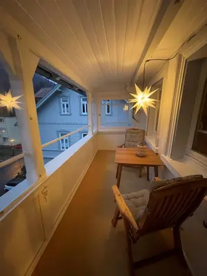 Ein Balkon oder eine Terrasse in der Unterkunft Ferienwohnung: Villa Eichbaum