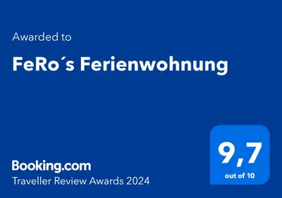 Ein Zertifikat, Auszeichnung, Logo oder anderes Dokument, das in der Unterkunft FeRo´s Ferienwohnung ausgestellt ist