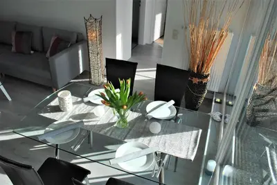 Ein Sitzbereich in der Unterkunft Fewo Penthouse am Wildpark