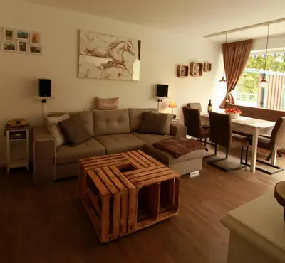 Ein Sitzbereich in der Unterkunft Th 625 Panoramic Hohegeiß