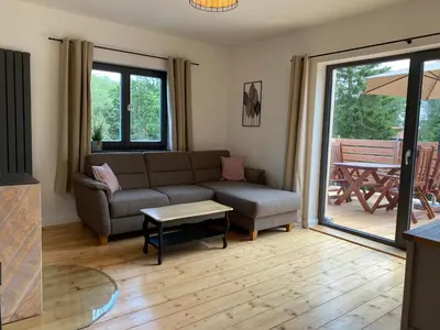 Ein Sitzbereich in der Unterkunft Ferienhaus 
