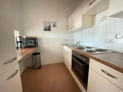 Küche/Küchenzeile in der Unterkunft Ferienwohnung Heidebreite