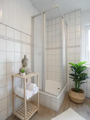 Ein Badezimmer in der Unterkunft EUPHORAS - Gemütliches Apartment in zentraler Lage