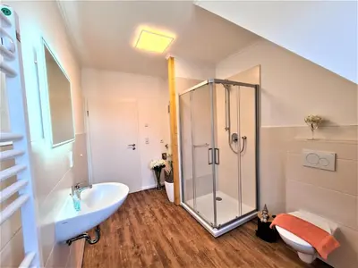 Ein Badezimmer in der Unterkunft Ferienwohnungen Burgfried